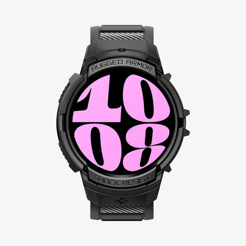 ACS06488 - Galaxy Watch 6 Classic (47mm) Case Rugged Armor Pro in black showing the front